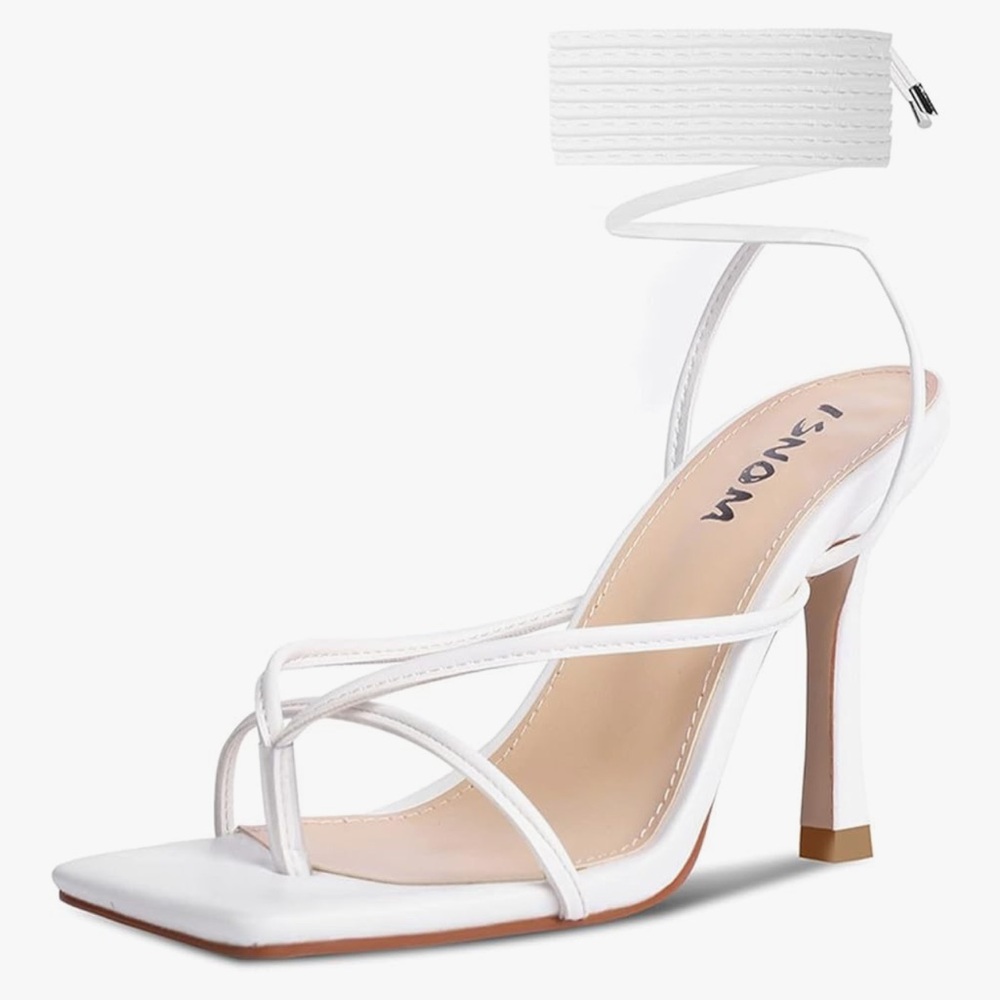 Elegant White Strappy Heels